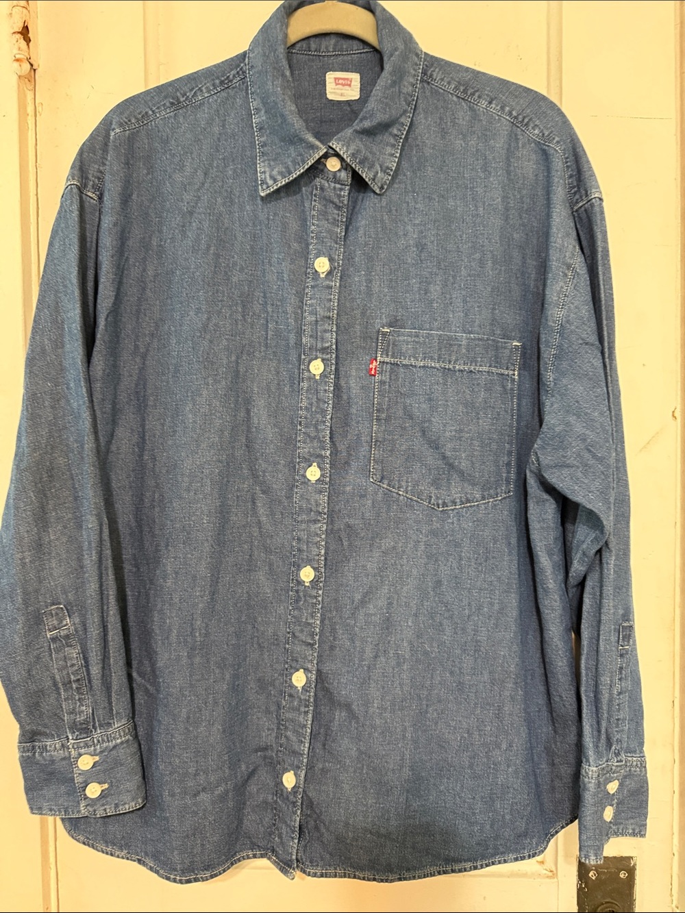 Levi's Light Blue Denim Button-Down Shirt with Chest Pocket